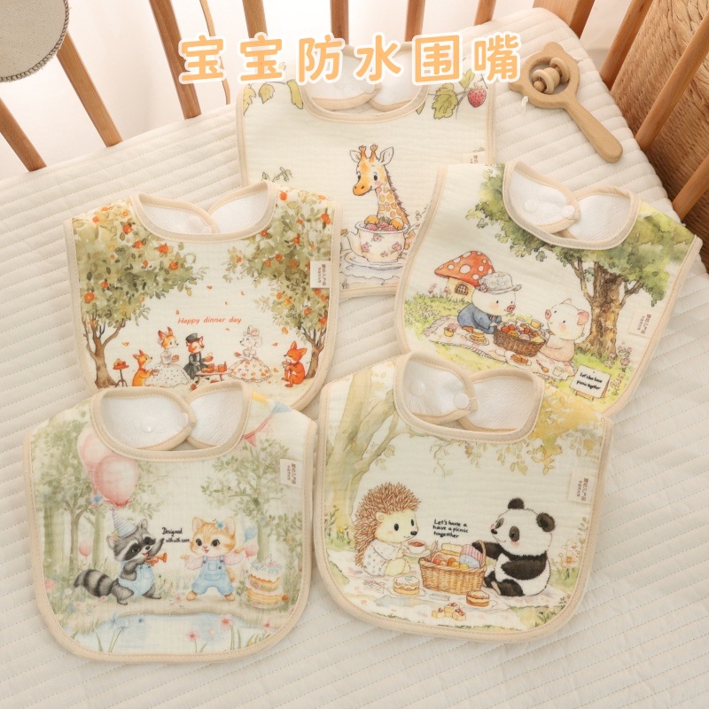 婴儿防水纱布围嘴